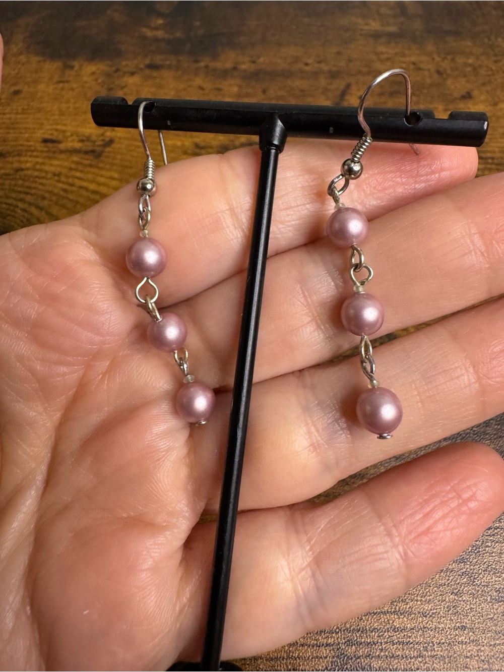 Delicate Pink Faux Pearl Drop Earrings - Women Jewelry